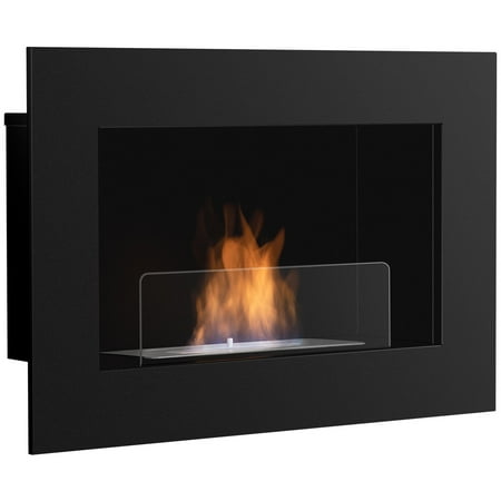 Gymax 27.5 Inch Wall Mounted Bio-Ethanol Fireplace Ventless Hanging Fireplace