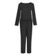 thumbnail image 4 of ICHUANYI Clearance 2PC Fashion Woman Solid Long Sleeve Blouse +Loose Pants Sets(Black, XXL) ICHUANYI WER2023080805186, 4 of 6