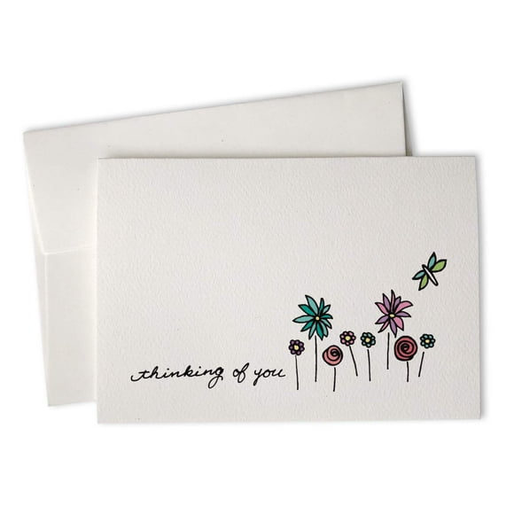 Dragonfly in The Garden Thinking of You Cards - 24 Greeting Cards with Envelopes