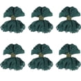 thumbnail image 1 of Toystoory Juego de 6 manteles individuales de gasa plisada cuadrada de Bali para decoración de de comedor, bodas y fiestas. Mostrada verde negruzco, 1 of 6