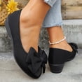 thumbnail image 5 of IEMIEMIEM Women's Ballet Flats Bow Walking Shoes Casual Tennis Slip On Sneakers Lightweight Comfortable Fashion Shoes for Women Black 9 Wide, 5 of 9