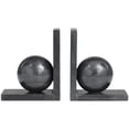 thumbnail image 3 of Studio 350 Black Marble Sleek Orb Geometric Bookends with L- Shaped Bases (Set of 2), 3 of 5