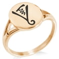 thumbnail image 1 of Stainless Steel Reiki Dumo Tibetan Master Minimalist Oval Top Polished Statement Signet Ring, 1 of 1