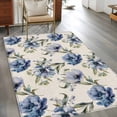 thumbnail image 2 of Navy Blue Floral Area Rugs 2.7'x5', Washable Small Throw Rugs for Kitchen Bedroom, Vintage Flowers Elegant Pastoral Rustic Indoor Outdoor Rug Non-Slip Low Pile Carpet Runner Reversible Floor Mats, 2 of 8