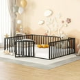 thumbnail image 6 of DreamBuck Queen Floor Bed Frame Metal Montessori Floor Bed with Rails and Door, Queen Size Bed Frame with Fence-Shaped Guardrails, Modern Queen Floor Beds for Boys, Girls, Easy Assembly, 6 of 7
