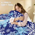thumbnail image 5 of Yspwyqan Winter Blue Snowflake 3 Piece Bedding Set Full, Soft Breathable Bed Set for Winter Holiday Bedroom Decor, Includes 1 Quilt Cover and 2 Pillow Shams, 5 of 7
