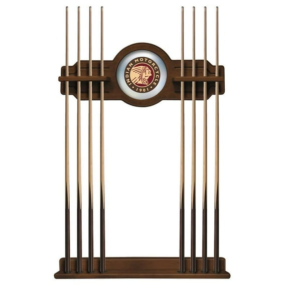 Indian Motorcycle Solid Wood Cue Rack with a Chardonnay Finish