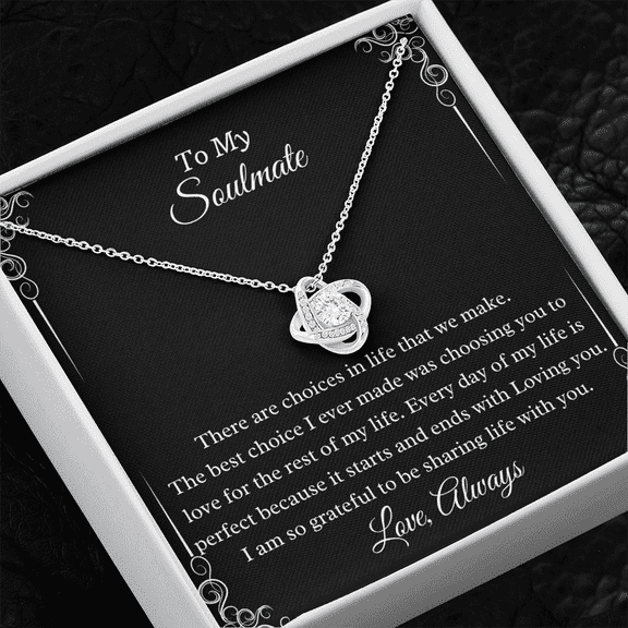 To My Soulmate Eternal Love Personalized Pendant Necklace Gift