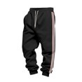 thumbnail image 6 of LWavelet Men's Side Striped Tapered Joggers - Drawstring Waist Trendy Design Casual Everyday Pants Black L, 6 of 8