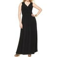 thumbnail image 2 of Plus Size Ruched Empire Maxi Dress Navy 1X, 2 of 2