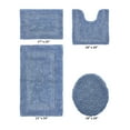 thumbnail image 2 of Better Trends Bathroom Rugs 4 Piece Set 100% Cotton Soft Seat Covers, Water Absorbent, Reversible, Machine Washable for Bathroom Decor Toilet Base Contour, Lid Cover Dark Blue Lux Collection, 2 of 4