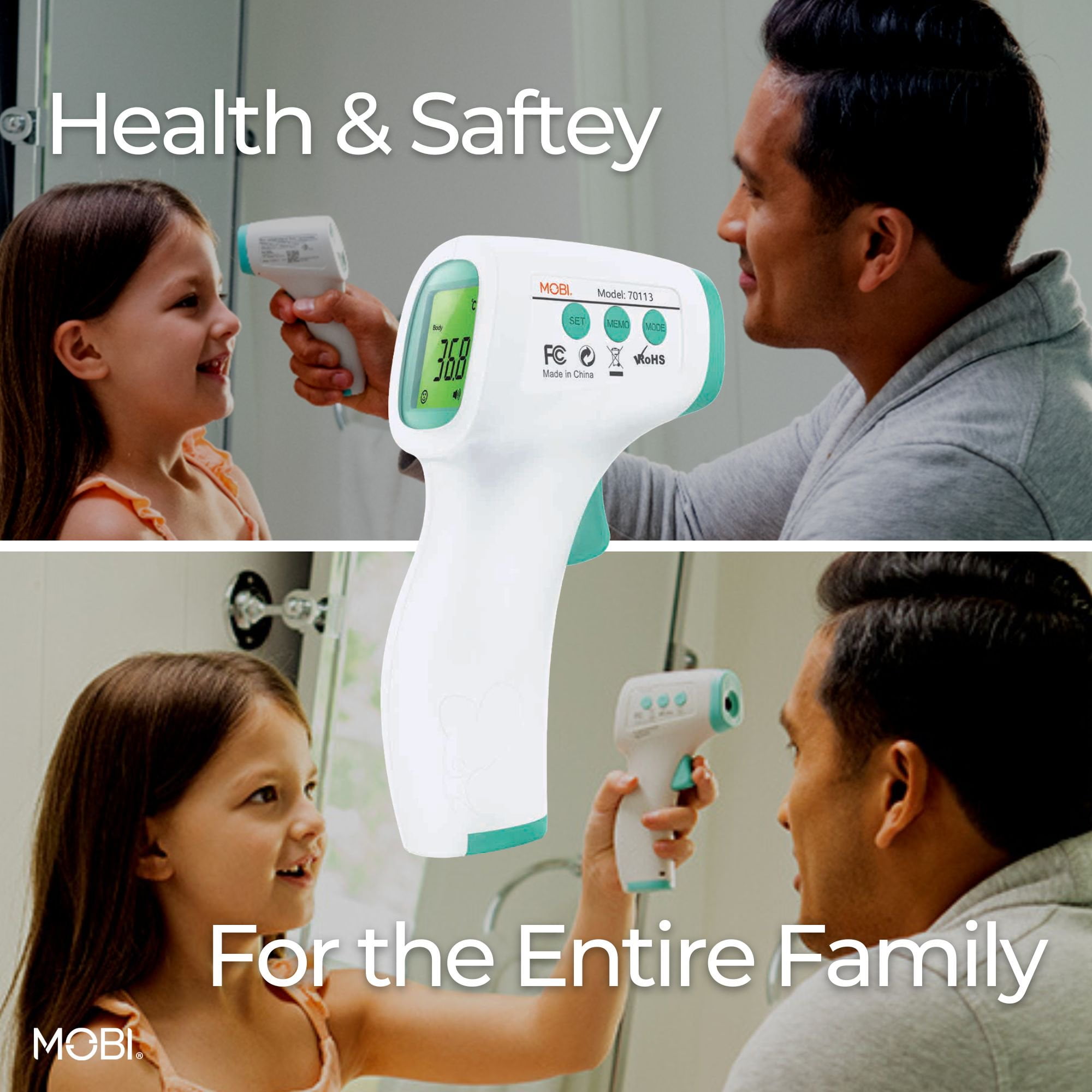 Buy MOBI NonContact Forehead Thermometer with Fever Indicators and