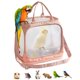 thumbnail image 1 of Transportador de Aves Portátil, Jaula de Viaje Plegable de Malla con Percha, Bolsa de Transporte para Mascotas Transpirable con Ventilación, 35x33x25 cm, para Aves Pequeñas, Periquitos, Palomas, 1 of 6