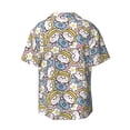 thumbnail image 5 of Uemuo Cute Rabbit Pattern Cotton Linen Short Sleeve Shirts,Casual Lightweight Button Down Shirts,Vacation Beach Summer Tops-3X-Large, 5 of 7