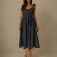thumbnail image 7 of Zpanxa Women's Elegant Halter Neck Dress Summer Backless V Neck Tie Waist Midi Dress Ladies Slit Party Dress, 7 of 7