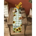 thumbnail image 5 of Sunflower Table Runner 70 Inches, Summer Botanical Floral Sage Green Plaid Welcome Bed Runner Dresser Scarves Tabletop for Indoor Outdoor Parties/Ceremony/Banquet, 13" x 70", 5 of 8