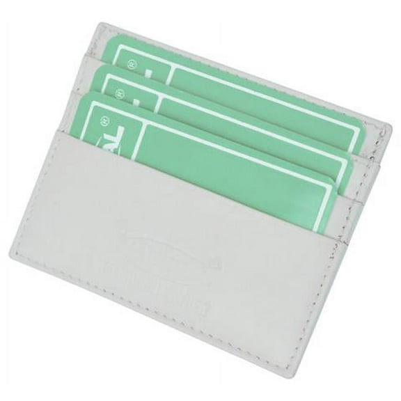 Premium White Soft Genuine Leather Simple Credit Card Holder