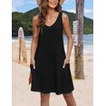thumbnail image 2 of Women's Casual Sundress with Pockets Summer Boho Beach Dress Floral T-Shirts Dress V Neck Loose Tank Dresses, 2 of 9