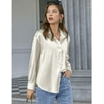 thumbnail image 5 of Zeagoo Blouses for Women Dressy Casual Long Sleeve Stain Silk Button Down Shirts Busines Dressy Fall Top, 5 of 6