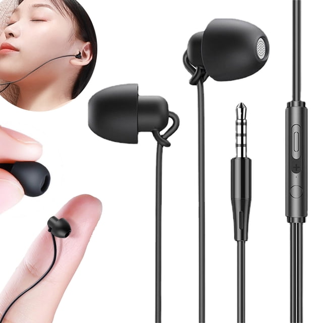 Auriculares invisibles HiFi con cable flexible, cancelación de ruido, interfaz de 3,55 mm, miniauriculares de gel de sílice, incluso para dormir, Bluetooth.