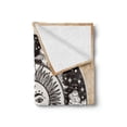 thumbnail image 2 of Mystic Soft Flannel Fleece Throw Blanket, Sun Face in a Circle Motif Esoteric Inner Power of the Cosmos Theme, Cozy Plush for Indoor and Outdoor Use, 60" x 80", Black White Cream, by Ambesonne, 2 of 5