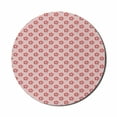 thumbnail image 1 of Flower Mouse Pad for Computers, Abstract Romantic Spring Blossoms on Wavy Lines Lattice Style Backdrop, Round Non-Slip Thick Rubber Modern Mousepad, 8" Round, Rose Dark Coral White, by Ambesonne, 1 of 2