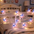 thumbnail image 6 of WTQVGQ Red White Blue Star and Flag String Lights Battery Operated USA Flag Patriotic Decorations, 200cm & 20 Lights Plastic IP44 Indoor Outdoor Memorial Day 4th of July Decor, 6 of 8