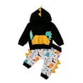 thumbnail image 3 of Spring hue Casual 0-24M Infant Baby Boy Clothing Dinosaur Print Long Sleeve Hooded Top + 3D Harem Pants Fall 2pcs Set, 3 of 8