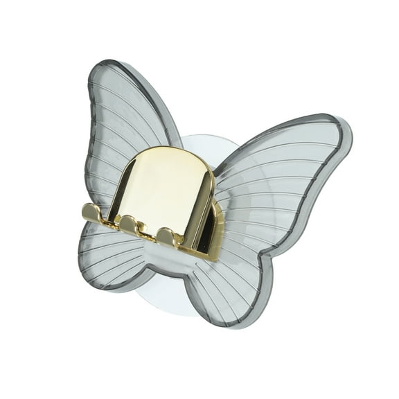 Vocoste Cute Wall Mounted Toothbrush Holder Wall Toothbrush Holder for Bathrooms Gray 4.33"x3.35"