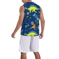 thumbnail image 5 of Gaeub Dinosaur In Space Men's Mesh Basketball Jersey, Quick-Drying Sleeveless Top S-4XL, Loose Muscle Tank Top -4X-Large, 5 of 9
