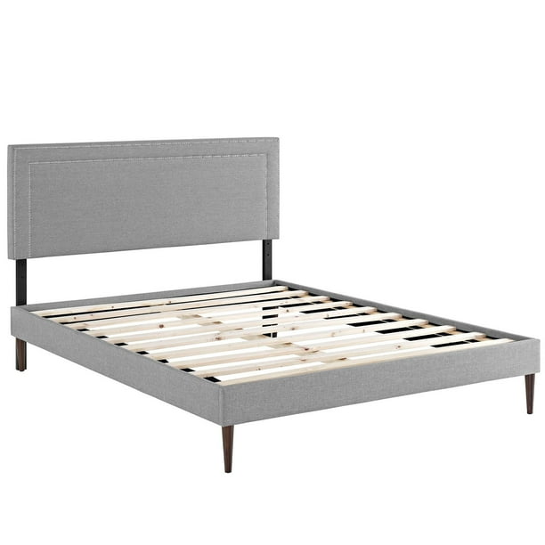 Modway Jessamine Queen Upholstered Platform Bed with Round Tapered Legs