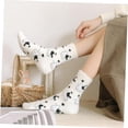 thumbnail image 6 of 4 Pairs Fuzzy Fluffy Socks for Women, Winter Cow Print Cozy Socks, Cute Plush Stuff Socks, Funny Warm Gifts for Women, Thick Sleeping Crew Socks for Home & Outside, 6 of 10