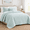 Aqua Blue-Full/Queen, variant on King Size Aqua Blue Lightweight Quilt Set with Cloud Pattern, 3 Pieces