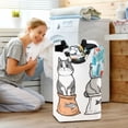 thumbnail image 5 of Yayeee Freestanding Laundry Hamper with Handle Collapsible Large Storage Basket for Clothes, Gray Cute Chubby Cat, 5 of 7