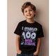 thumbnail image 2 of 100 Days of School Fun Print Youngsters' T-Shirt - Black Casual Short Sleeve Tee with Sparkling Stars & Lightning Bolts Design, Perfect for School events & Summer outings, School Shirt, 2 of 5