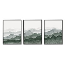 Stupell Sage Hills Mountain Nature View Landscape Painting Black Framed Art Print Wall Art, Set of 3
