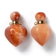 thumbnail image 2 of 1 pc Faceted Natural Topaz Jade Openable Perfume Bottle Pendants with 304 Stainless Steel Findings Peach Shape Golden 35~36x18~18.5x21~21.5mm Hole: 1.8mm Bottle Capacity: 1ml(0.034 fl. oz), 2 of 3