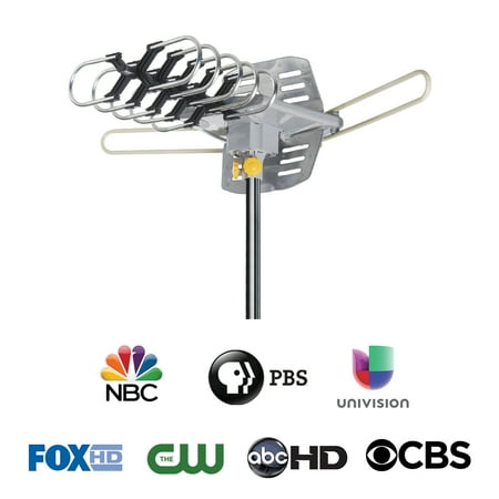 - Ematic HD TV Motorized Outdoor Antenna with 150-Mile Range