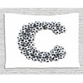 thumbnail image 1 of Letter C Tapestry, Alphabet Sign Design Third Letter Football Soccer Themed Graphic Pattern, Wall Hanging for Bedroom Living Room Dorm Decor, 60W X 40L Inches, Black and White, by Ambesonne, 1 of 2
