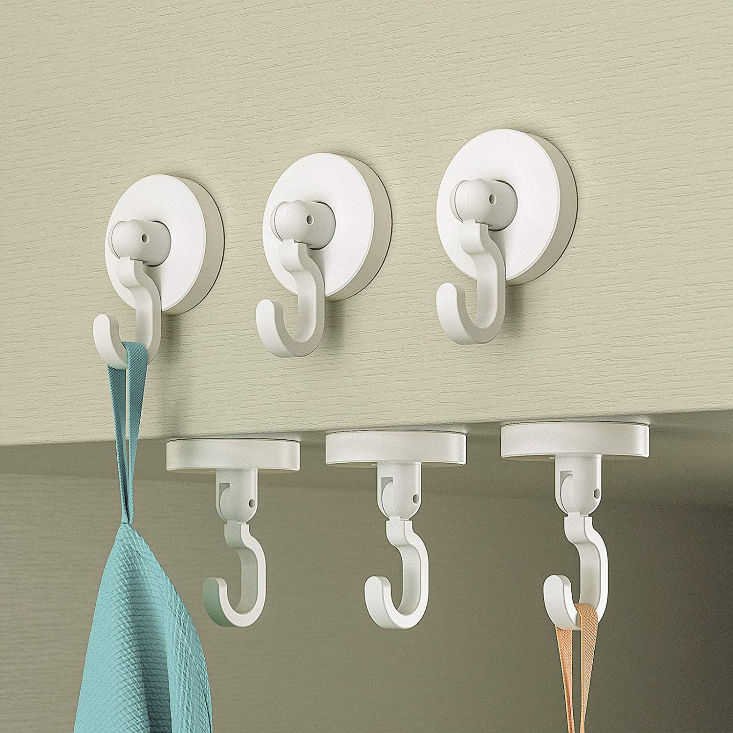Details about   360° Rotated Kitchen Hooks Self Adhesive 6 Hook Wall Hook Handbag Clothes Hanger