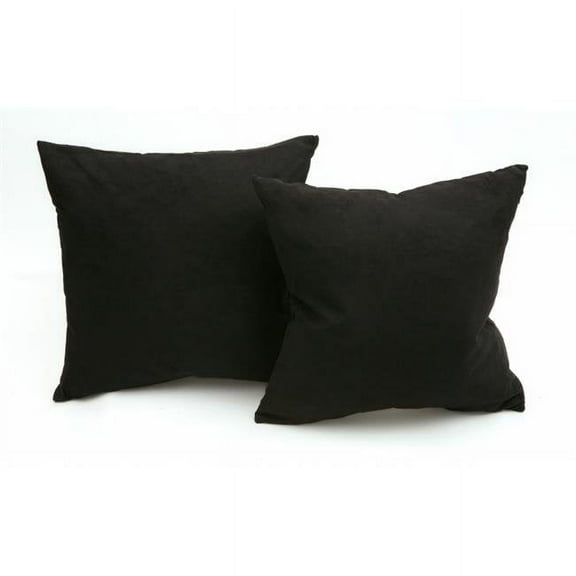 Microsuede Deco Pillow - Black 18x18 Feather and Down Filled Pillows