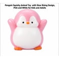 thumbnail image 2 of Penguin Squishy Animal Toy with Slow Rising Design, Pink and White, for Kids and Adults, 2 of 3