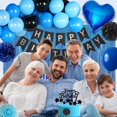 thumbnail image 4 of Kit de decoración de fiesta YGBMDZ azul y negro Happy Birthday, 4 of 7