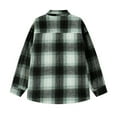 thumbnail image 3 of Mens Wool Shirts Big & Tall M-5XL Long Sleeve Plus Size Shackets Tshirts Button-Down Collared Plaid Printed Comfort Lapel Tops with Pocket, 3 of 7