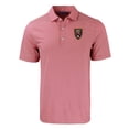 thumbnail image 2 of Men's-Cutter & Buck  Red Real Salt Lake Forge Eco Double Stripe Stretch Recycled Tri-Blend Polo, 2 of 3