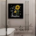 thumbnail image 5 of Square Wall Art Canvas Oil Painting, Sunflower Bees You Are My Sunshine Black Office Artworks for Bedroom Living Room Bathroom Home Decor, Stretched and Wooden Ready to Hang, 12x12 Inch, 5 of 6