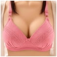 thumbnail image 1 of Aayomet Bras for Large Breasts Rings Comfortable Push Up Bra (Hot Pink, 85C), 1 of 4