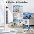 thumbnail image 5 of FREE VILLAGE 36 inch Tower Fan Portable Floor Fans,85°Oscillating Fan Quiet Cooling 12H Timer Remote Control Standing Bladeless Electric 3 Wind Speeds 4 Modes Bedroom Drom Office,White, 5 of 7