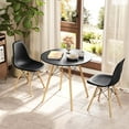 thumbnail image 5 of Costway Dining Table Set Modern 5 PCS For 4 Round Dining Room Table Set with Solid Wood Leg Black, 5 of 10