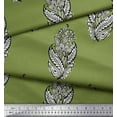 thumbnail image 3 of Soimoi Moss Georgette Fabric Leaves & Floral Block Print Fabric by The Yard 42 Inch Wide, 3 of 3